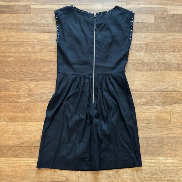Rebecca Taylor black linen blend knee length studded shift dress size 6
 b28 - Picture 5 of 7